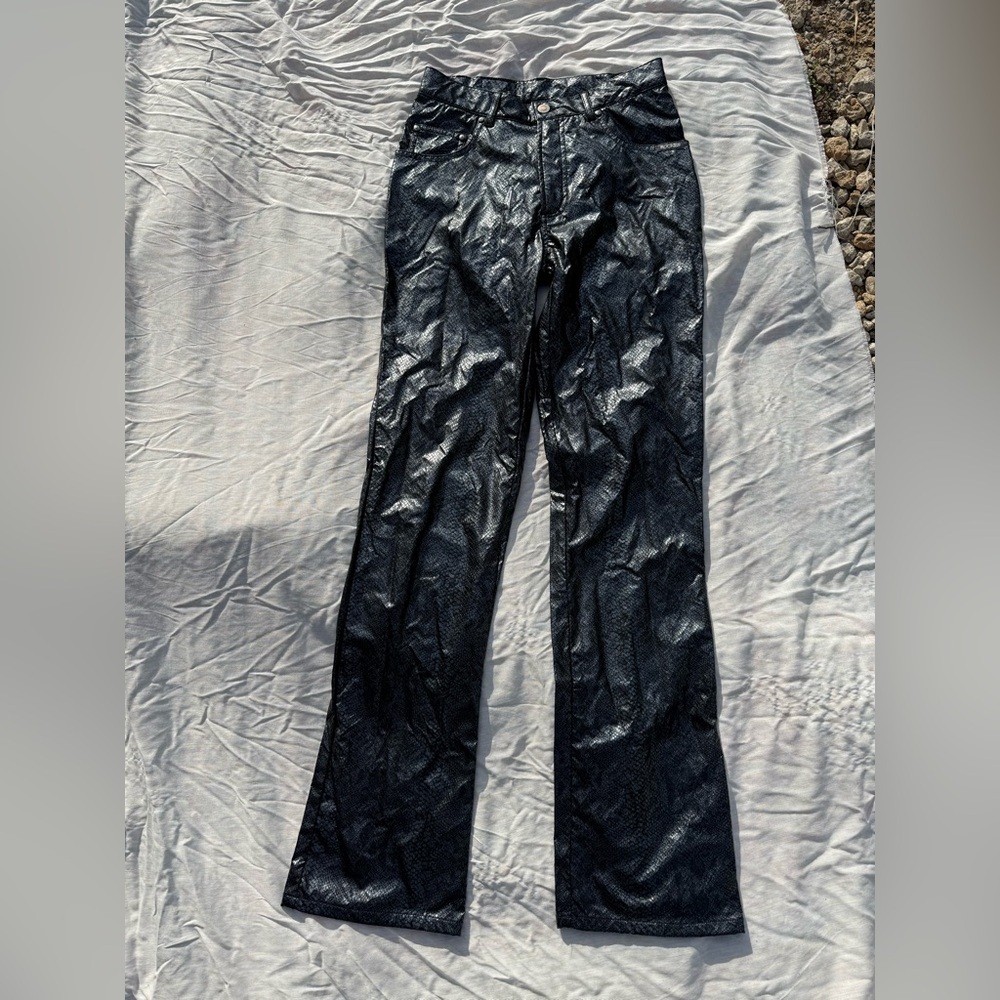 Vintage Rockies Black Faux Snakeskin Jeans, Size 27/5